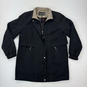 Fleet Street Ltd Womens Small Black Utility Jacket Plaid Lined Coat